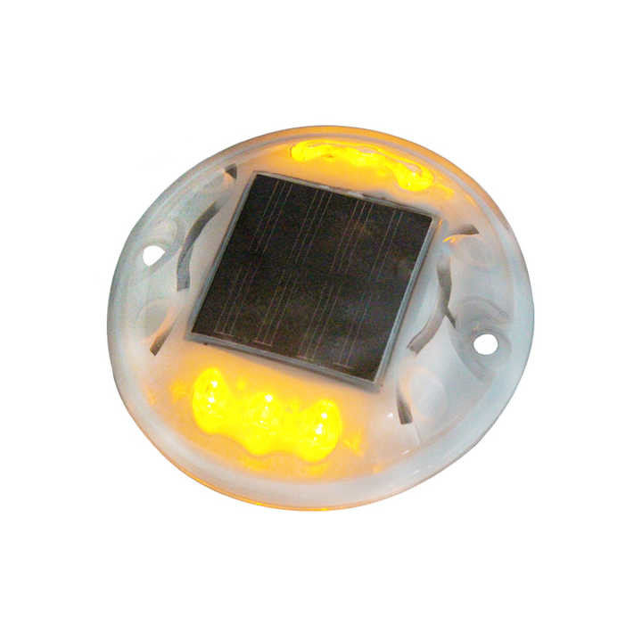 FCC 플래싱 태양 전지 도로 스터드 노란색 LED 도보 표시기 볼 거리 1000m