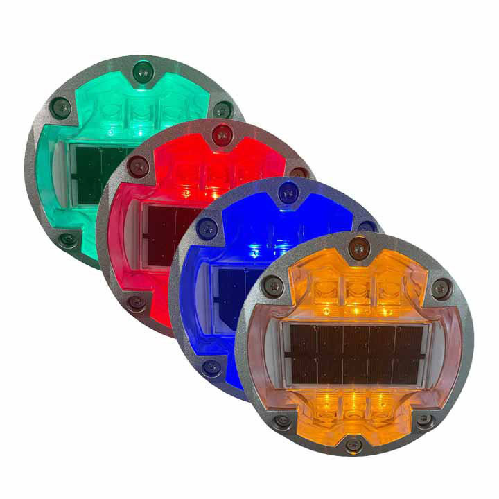 태양광 LED 도로 스터드 임베디드 원형 알루미늄 깜박이는 LED 고양이 눈 도로 표시기